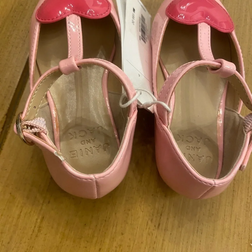 Janie & Jack Pink VDay Heart Dress Shoes New Size 6